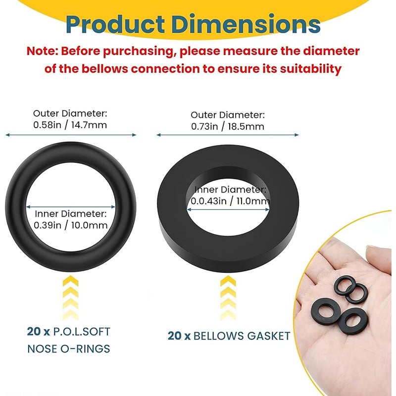 Aifeier ET Soft Rubber O-Rings and Propane Tank Gaskets, Hose Seal Ring Gaskets, Proof Sealing, Fit for All Soft Nose POL Fittings - Image 2