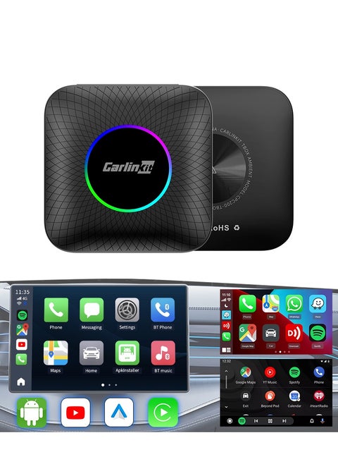 Carlinkit LED – (8GB RAM + 128GB) Smart Android 13 Car Multimedia Box  with Ambient Light 2025