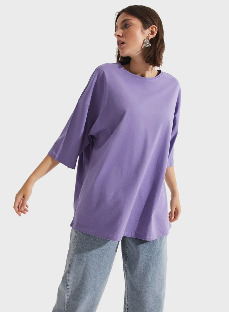جون Crew Neck Loose Cut T-Shirt