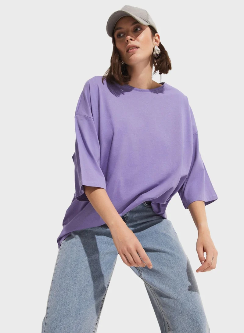 جون Crew Neck Loose Cut T-Shirt
