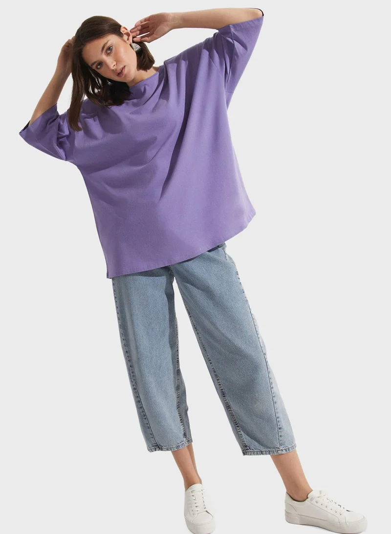 جون Crew Neck Loose Cut T-Shirt