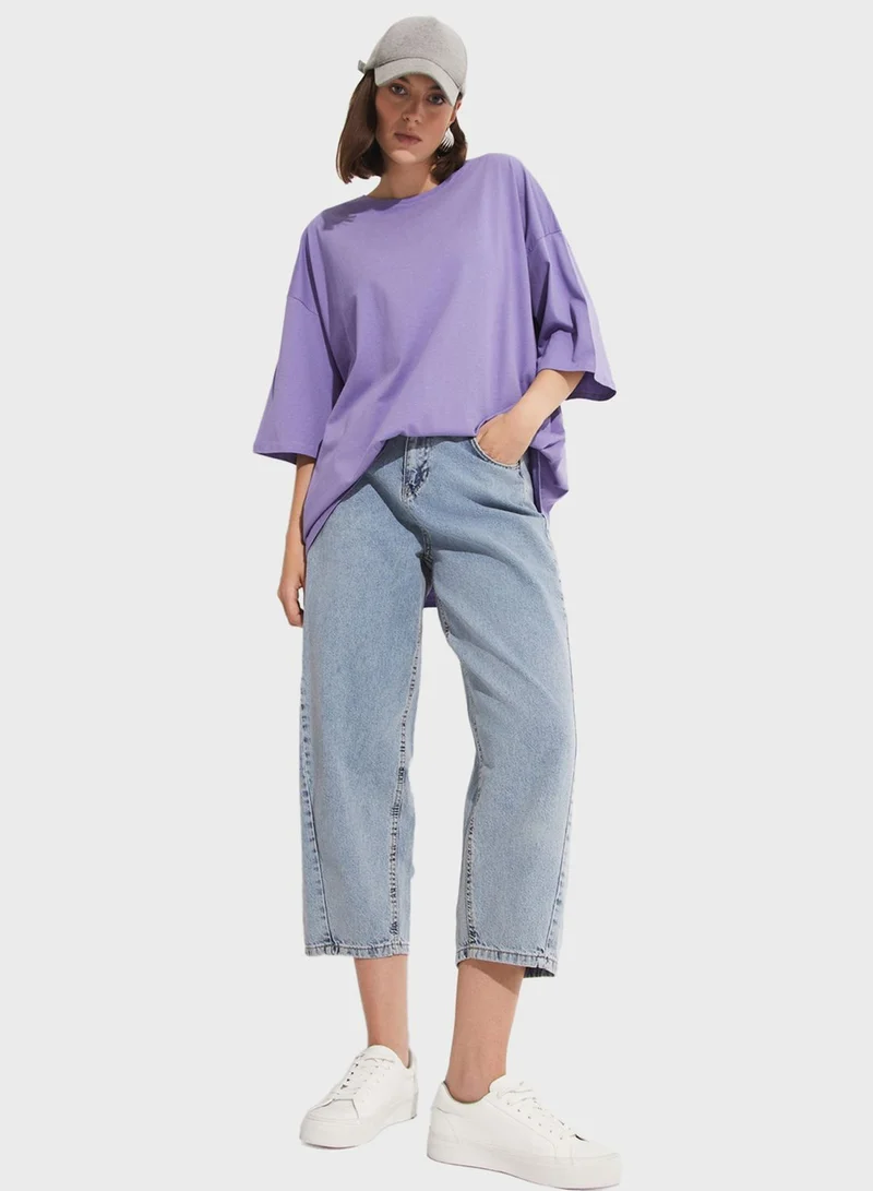 جون Crew Neck Loose Cut T-Shirt