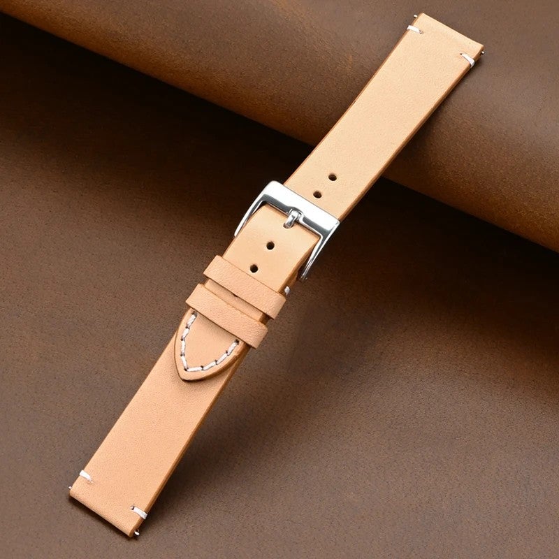 Bluejw Vintage Leather Watch Band Quick Release Replacement Strap – Genuine Leather Watch Strap for Men and Women, Easy to Replace the Watch Strap - Image 1