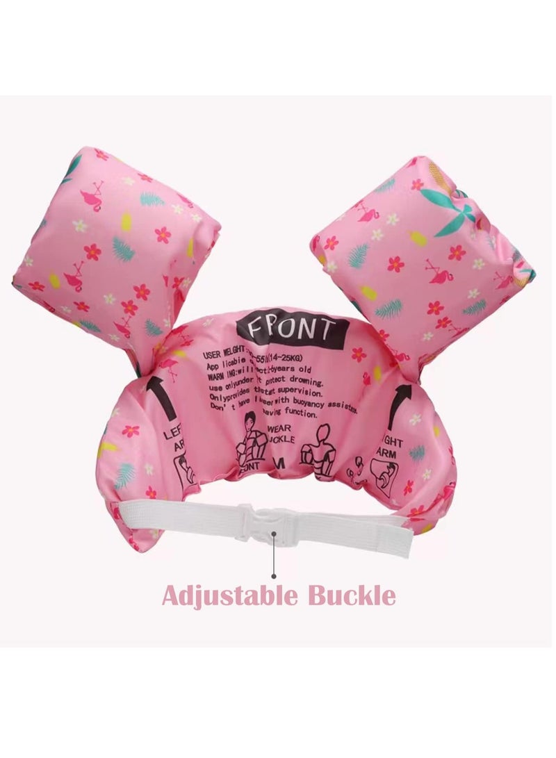 Generic Kids Swim Vest Toddler Floaties for 30-55lbs/2-6 Year Old Girls and Boys Swimming Arm Band Pool Float Jacket with Water Wings and Shoulder Strap for Children Learn to Swim Aid (Pink Flamingo)  - Image 5