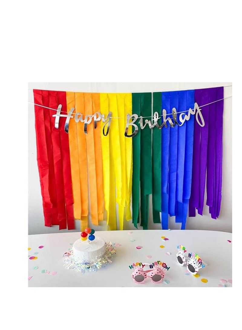 Flamingo 6 Rolls Colourful Crepe Paper(4.5CMx25M) Rainbow Crepe Streamers for Party Decorations(Orange,Blue,Green,Purple,Red,Yellow) - Image 1