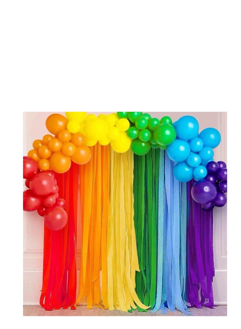 Flamingo 6 Rolls Colourful Crepe Paper(4.5CMx25M) Rainbow Crepe Streamers for Party Decorations(Orange,Blue,Green,Purple,Red,Yellow) - Image 2