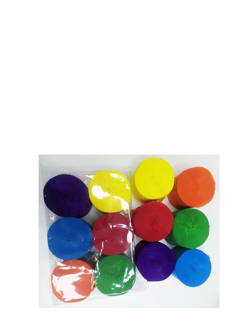 Flamingo 6 Rolls Colourful Crepe Paper(4.5CMx25M) Rainbow Crepe Streamers for Party Decorations(Orange,Blue,Green,Purple,Red,Yellow) - Image 4