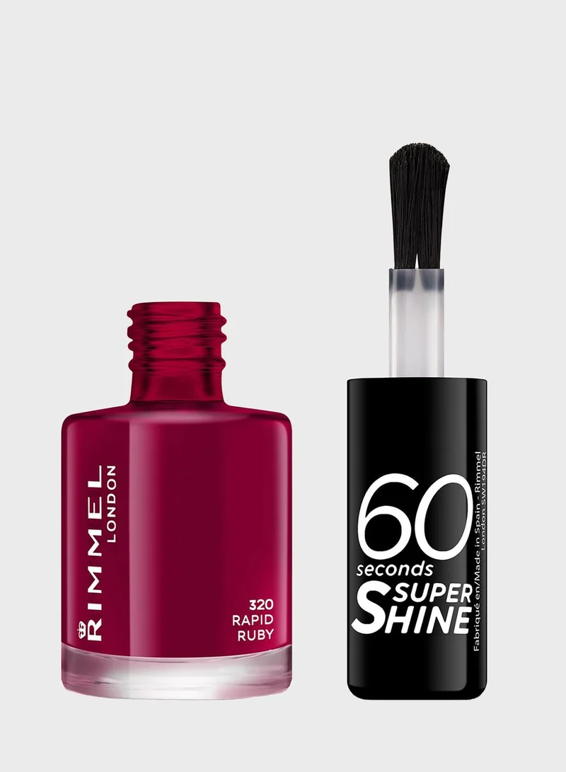 RIMMEL LONDON Rimmel 60 Seconds Super Shine Nail Polish – 320 – Rapid Ruby, 8ml