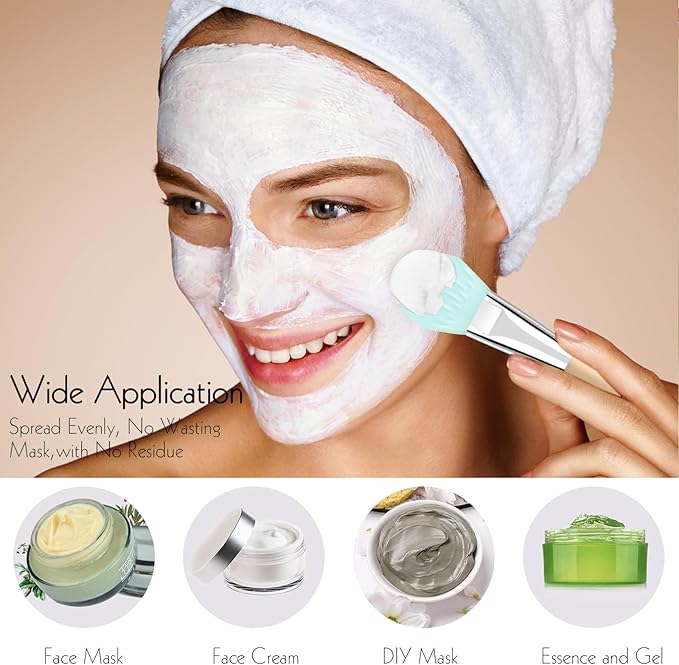 DUAIU 2 Pcs Silicone Face Mask Brush DUAIU Face Mask Brushes Facial Mud Mask Applicator Hairless Makeup Brush Masks Applicator Spatula for Mud Clay Charcoal Mixed Mask Make Up Tools  - Image 4