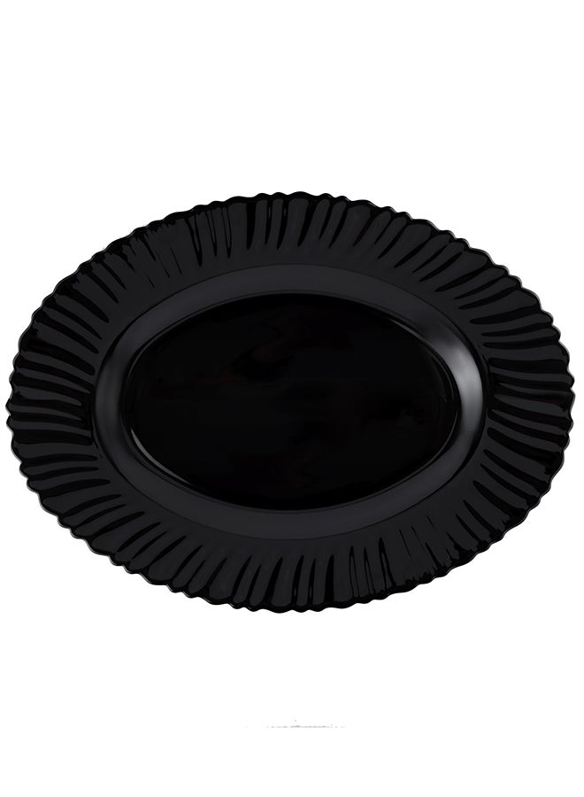 رويال فورد طبق Oval من Royalford 13" من مجموعة Black-Wave، لون أنيق مثالي لتقديم الأرز، المعكرونة، السلطة، أدوات مائدة خفيفة الوزن، آمنة في غسالة الصحون والميكروويف - Image 4