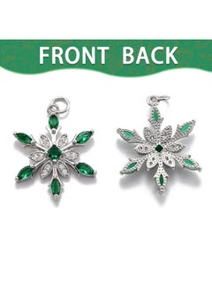 COGCHARGER 6 Pieces Colorful Snowflake Charm Snowflake Cubic Zirconia Pendants Flower Charm Pendants For Jewelry Necklace Earring Making Crafts  - Image 4