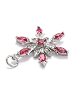 COGCHARGER 6 Pieces Colorful Snowflake Charm Snowflake Cubic Zirconia Pendants Flower Charm Pendants For Jewelry Necklace Earring Making Crafts  - Image 5
