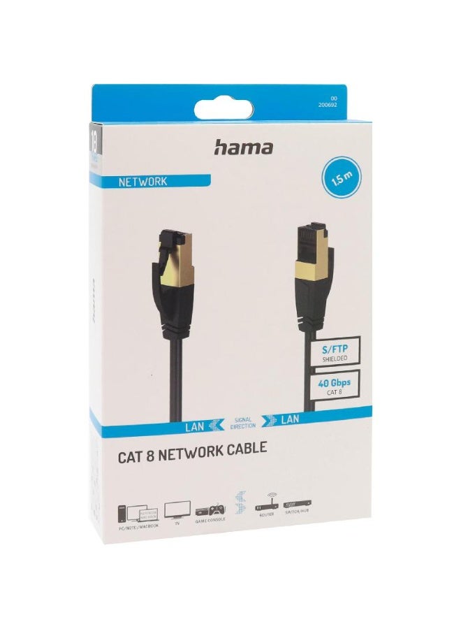 هاما كابل شبكة STP مطلي بالذهب من الفئة 8 RJ45 بطول 1.50 متر (4.92 قدم) - Image 1