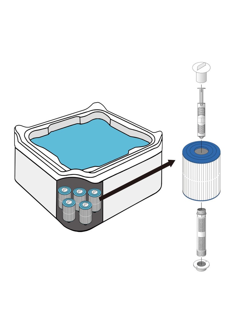 SOLARAE SPA Ag+ Mineral Ion Cartridge Sticks, Spa Silver Ion Cartridge for Spa Hot Tub Swimming Pool Fish Pond Filter, Keeps Your Hot Tub Spring Water Fresh and Crystal Clear(2, Blue) - Image 2