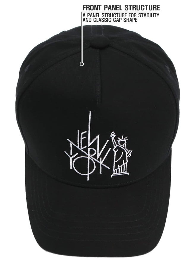 فليبر قبعة بيسبول قطنية مهيكلة بشعار تمثال الحرية من فليبر نيويورك، قابلة للتعديل (مقاس متوسط ~ كبير، أسود) - Image 3