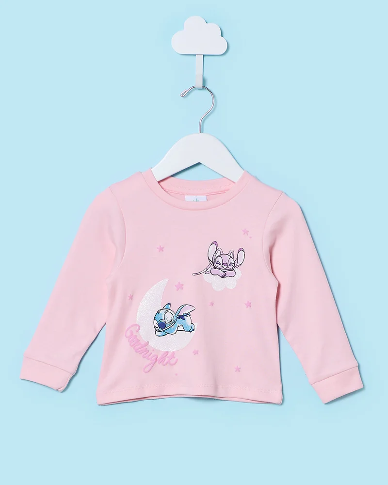 Redtag Infant Girls Pink Stitch Print Pyjama Set