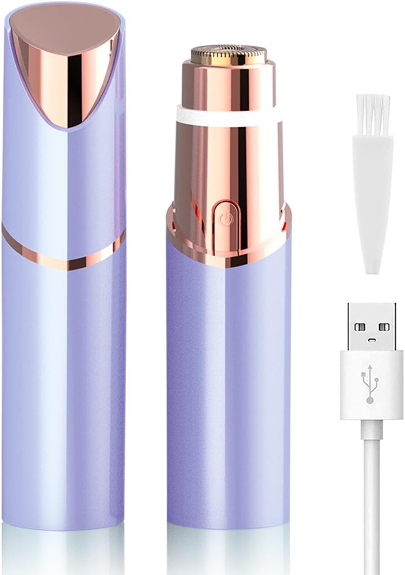 Facial Hair Removal for Women Portable Lady Hair Shaver Electric Rechargeable Painless Bikini Remover for Face Upper Lips Peach Fuzz Chin Armpit Fingers Arms Legs and Body Blue