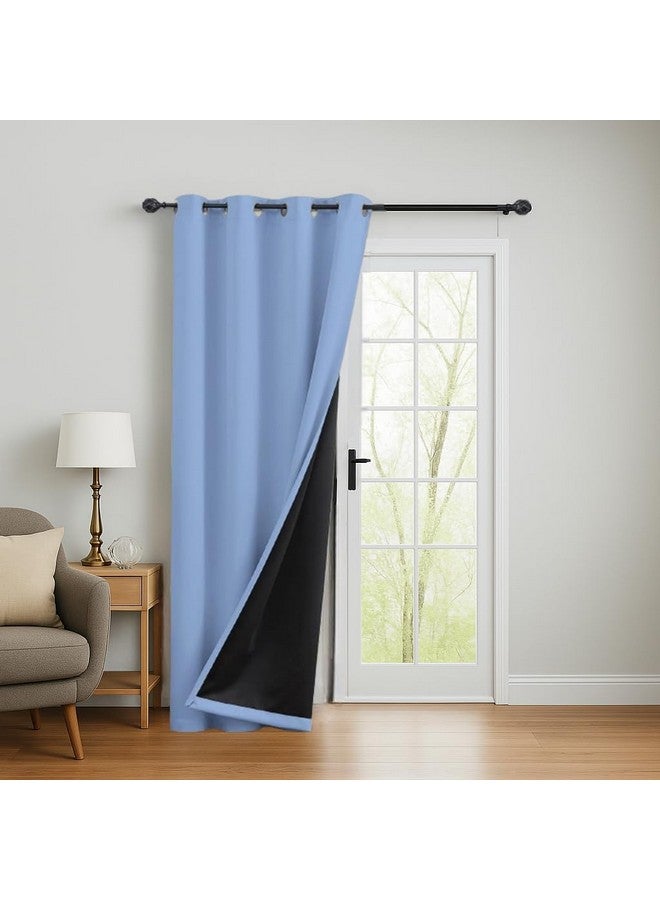 BFAM 100% Blackout Curtains for Bedroom with Black Liner, Thermal Insulated Thick Double Layers Total Light Blocking Grommet Window Curtains 1 Panel - Image 1