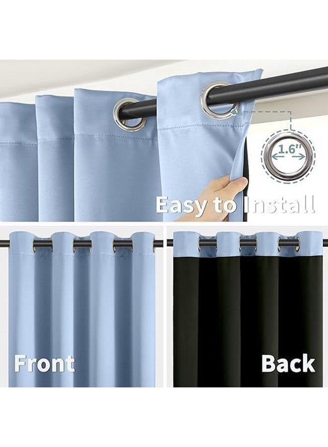 BFAM 100% Blackout Curtains for Bedroom with Black Liner, Thermal Insulated Thick Double Layers Total Light Blocking Grommet Window Curtains 1 Panel - Image 3
