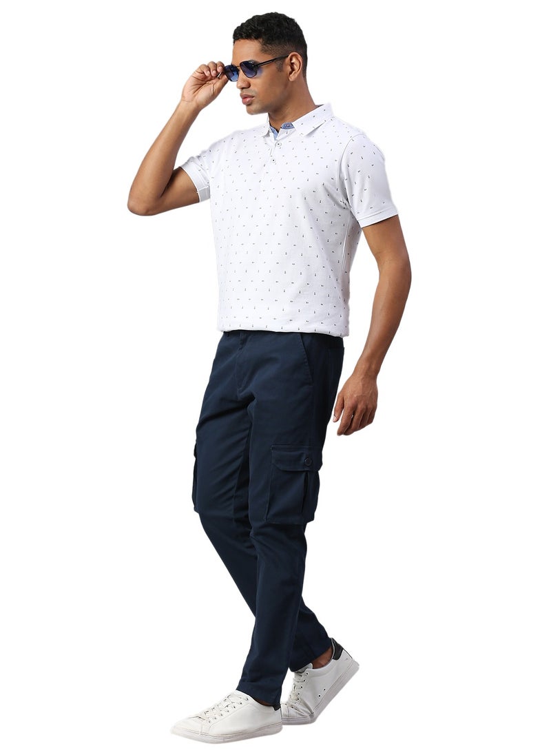 Dennis Lingo Men's Royal Blue Tapered Fit Cargo Pants  - Image 5