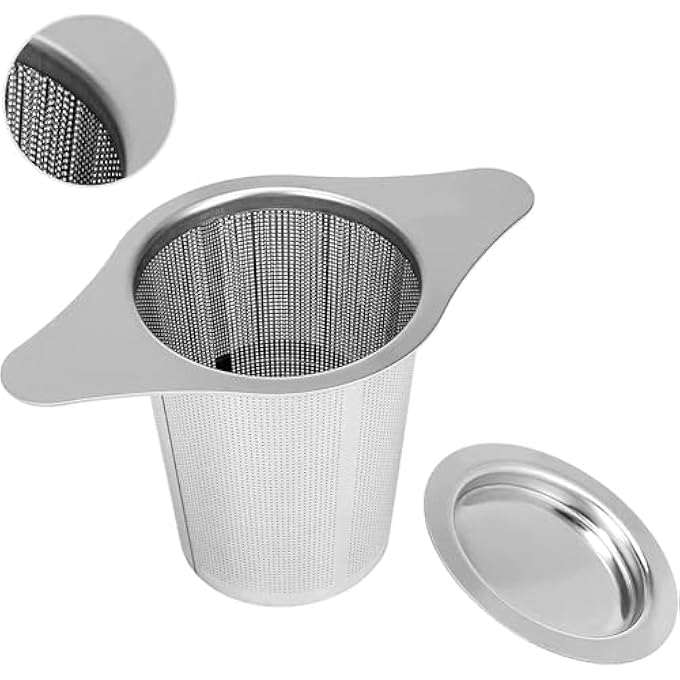 joyzzz Tea Infuser Stainless Steel Premium Large Capacity Tea Strainer With Dual Handles For Loose Leaf Tea Fine Mesh Filter For Hot Or Iced Tea Perfect For Cups Mugs And Teapots - Image 2