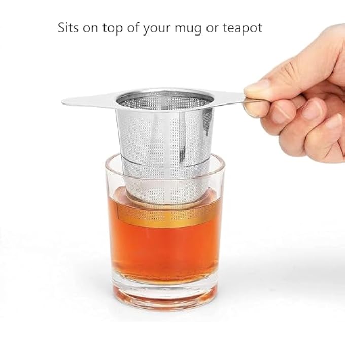 joyzzz Tea Infuser Stainless Steel Premium Large Capacity Tea Strainer With Dual Handles For Loose Leaf Tea Fine Mesh Filter For Hot Or Iced Tea Perfect For Cups Mugs And Teapots - Image 4