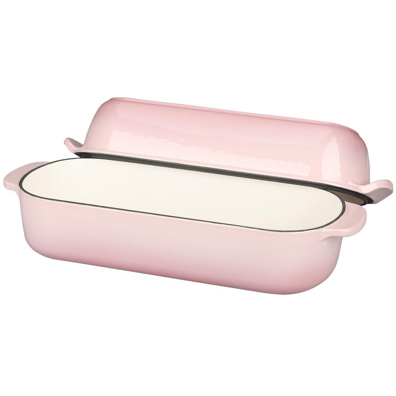 EDGING CASTING Enameled Cast Iron Loaf Pan with Lid, Bread pan, Dutch Oven Bread pan for Homemade Sourdough Bread Baking, 12.5x5.5 inch, 5qt, Pink - Image 5