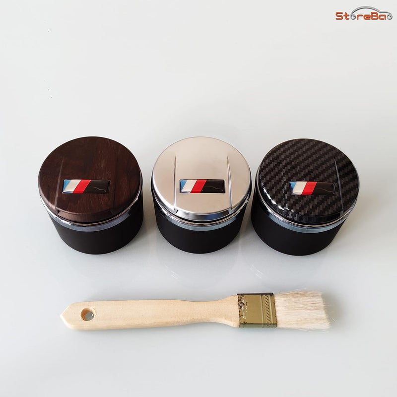 منفضة سجائر للسيارة لسلسلة BMW 1/3/5/7 و X1/X3/X5/X6، مع ضوء LED وغطاء، قابلة للفصل ومحمولة (فضي غير لامع) - Image 5