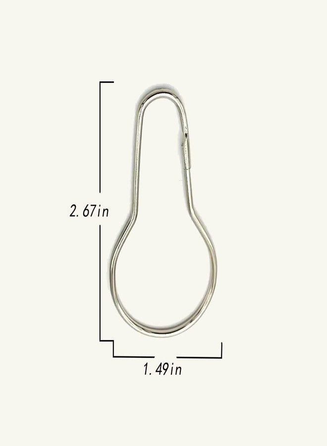 HLCM Shower Curtain Rings Hooks, Rust-Resistant Metal Shower Curtain Hooks, Stainless Steel Shower Curtain Rings for Bathroom Shower Curtain Rod (100PCS) - Image 2