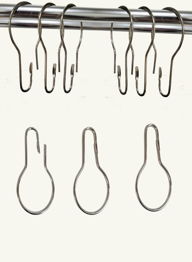 HLCM Shower Curtain Rings Hooks, Rust-Resistant Metal Shower Curtain Hooks, Stainless Steel Shower Curtain Rings for Bathroom Shower Curtain Rod (100PCS) - Image 4