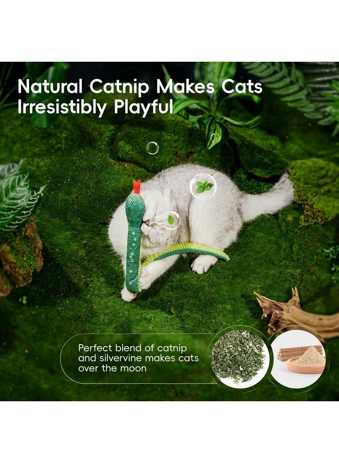 Potaroma Cat Toys Realistic Snake Catnip Crinkly Sound Toy 2 Pcs, Mesh Fabric for Teeth Cleaning, Interactive Kicker Toys for Indoor Kitten Exercise 20 Inches, Green and Yellow - Image 5