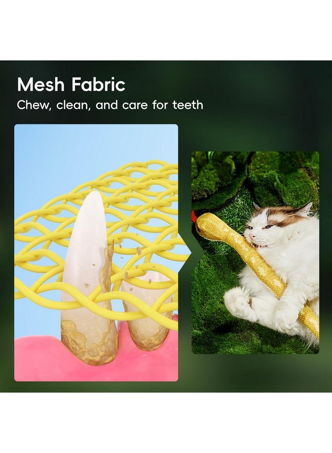 Potaroma Cat Toys Realistic Snake Catnip Crinkly Sound Toy 2 Pcs, Mesh Fabric for Teeth Cleaning, Interactive Kicker Toys for Indoor Kitten Exercise 20 Inches, Green and Yellow - Image 3