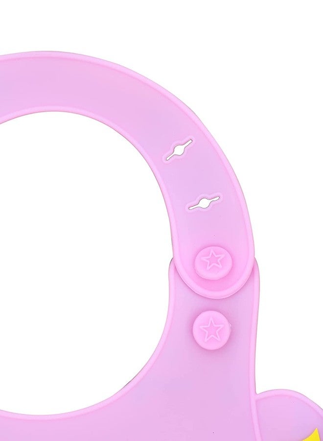 Aplam Chaplam Silicone Feeding Bib with Adjustable Strap, Waterproof, Easy to wash, Stain Proof | BPA Free/Soft Material Bibs with Tray/Food Catcher (Pink) - Image 5