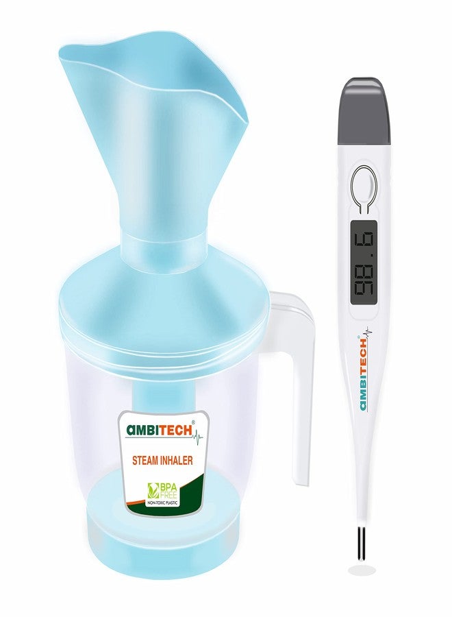 AmbiTech 2 In 1 Steam Vaporizer Steam Inhaler Facial Vaporizer (Multi Coloured) With AmbiTech Digital Thermometer (1 Year Warrenty) (Made in India) - Image 1