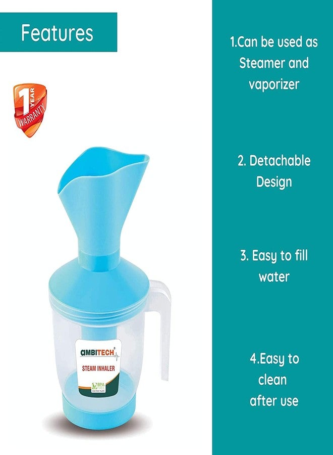 AmbiTech 2 In 1 Steam Vaporizer Steam Inhaler Facial Vaporizer (Multi Coloured) With AmbiTech Digital Thermometer (1 Year Warrenty) (Made in India) - Image 2