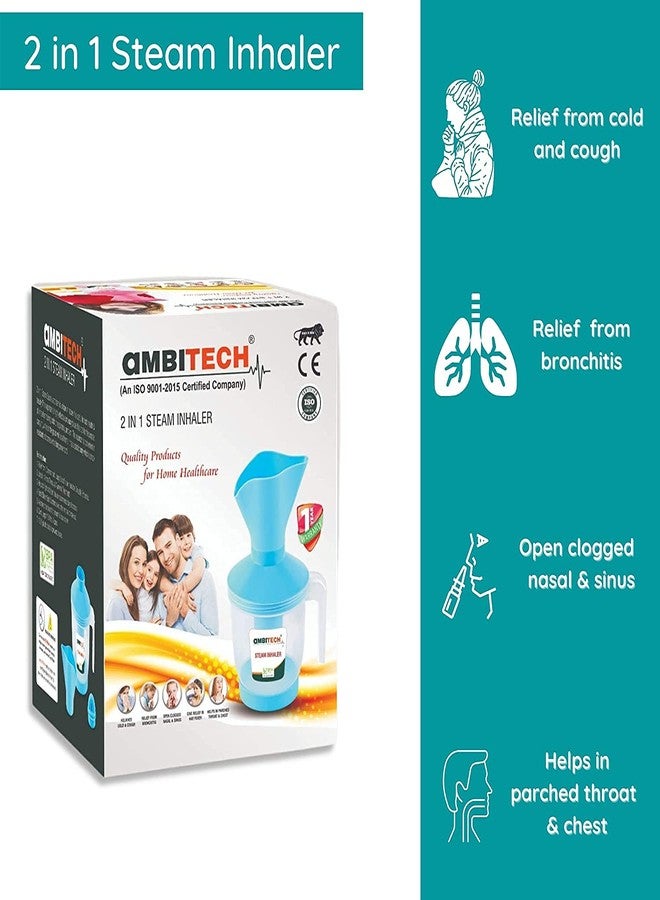 AmbiTech 2 In 1 Steam Vaporizer Steam Inhaler Facial Vaporizer (Multi Coloured) With AmbiTech Digital Thermometer (1 Year Warrenty) (Made in India) - Image 3
