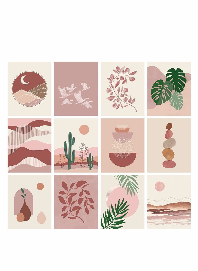 Excefore - Boho Wall Art Prints Southwestern Decor Set, Neutral Aesthetic Collage Kit, Travel Room Decorations for Living Bedroom Teen Girls - Image 1