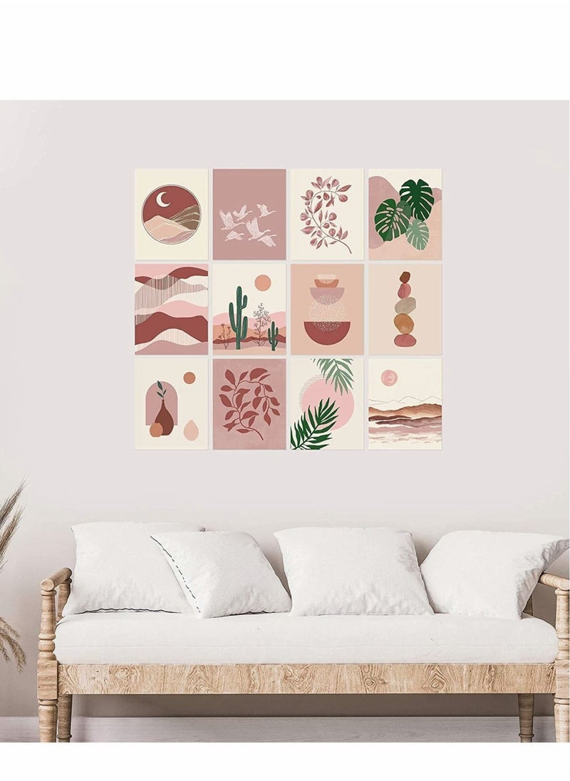 Excefore - Boho Wall Art Prints Southwestern Decor Set, Neutral Aesthetic Collage Kit, Travel Room Decorations for Living Bedroom Teen Girls - Image 1