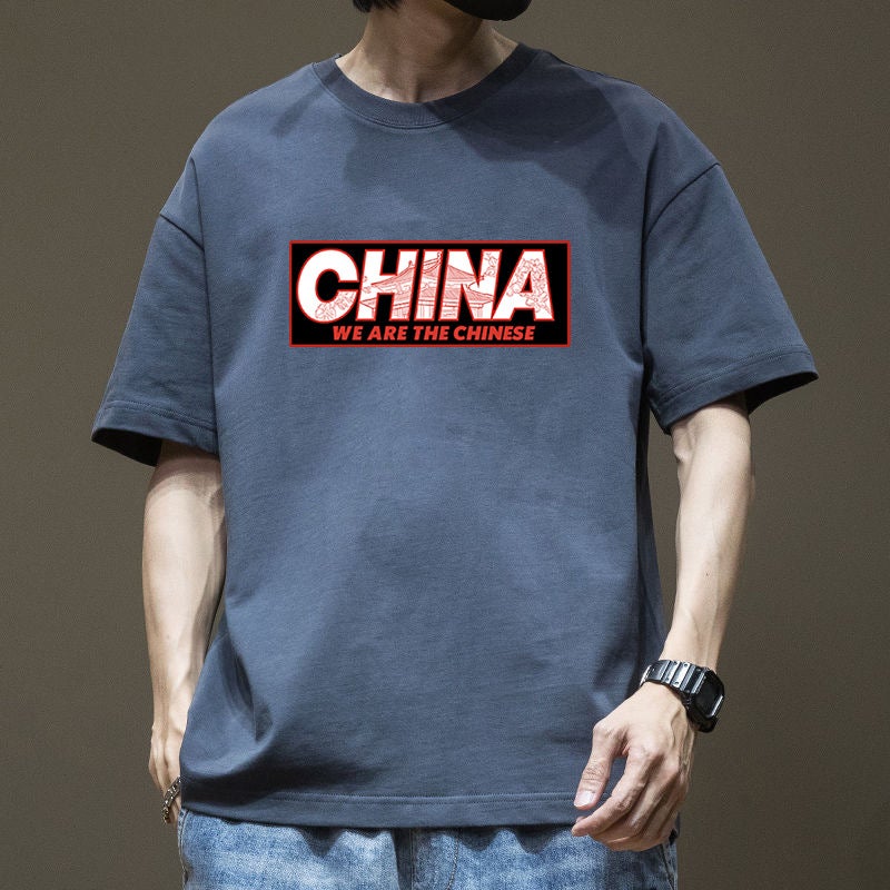 2025 summer short-sleeved t-shirt men's fashion brand teenagers handsome trendy ins pure cotton heavy loose T-shirt - Image 3