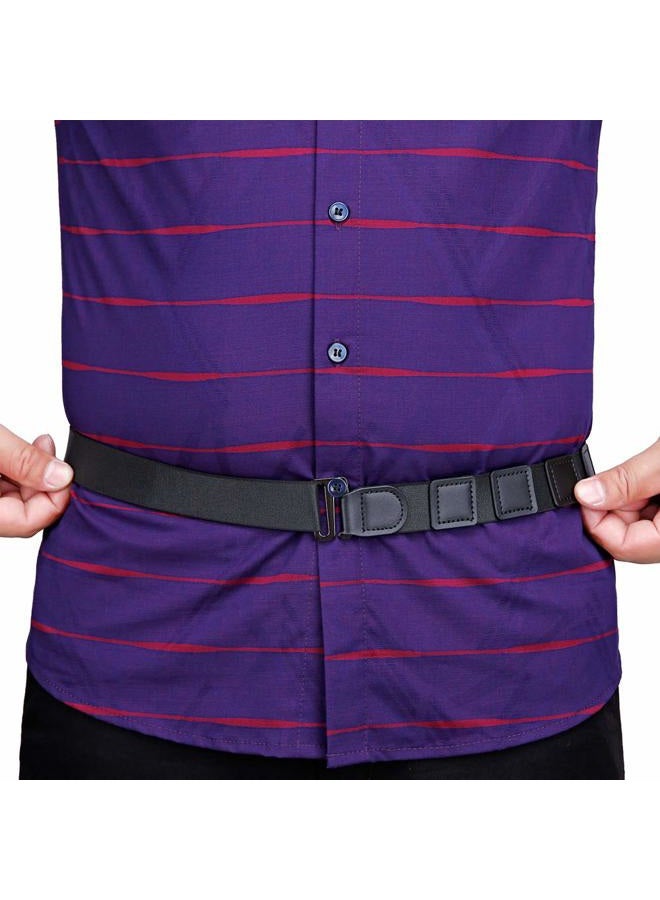 Kedofe Men Shirt Stays Shirt Lock Belt Adjustable Elastic Shirt Holder Keeps Shirt Tucked In For Police Military (Black) - Image 4