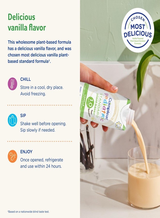 Compleat Pediatric Standard 1.0 Plant-Based Vanilla Nutrition Shake, 8g of Protein, 27 Vitamins & Minerals - Vegan Tube Feeding Formula, 8.45 Fl Oz (Pack of 12) - Image 3