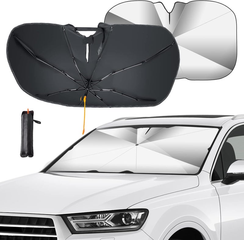 GOHHME Car Front Windshield Sun Shade Umbrella - 2023 Upgraded 360° Rotation Foldable Sunshade Cover - Image 1