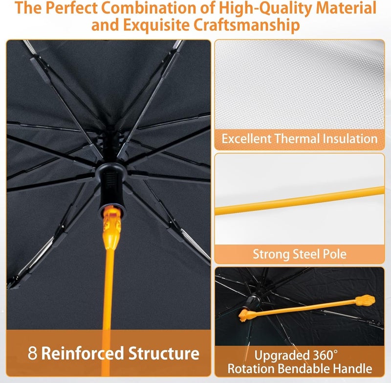 GOHHME Car Front Windshield Sun Shade Umbrella - 2023 Upgraded 360° Rotation Foldable Sunshade Cover - Image 5