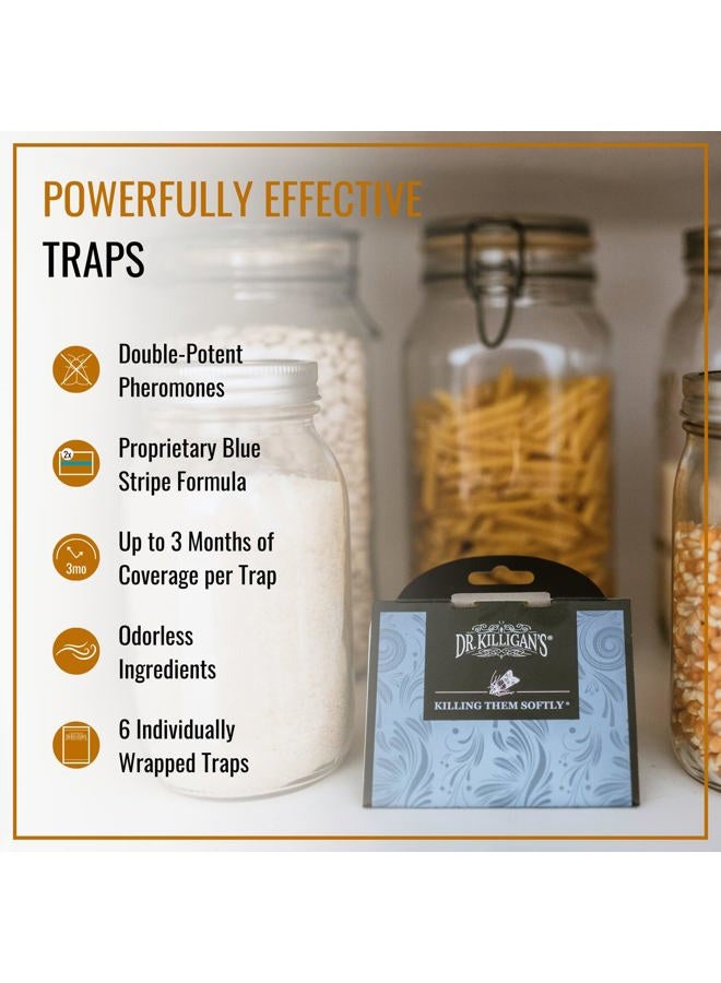Dr. KILLIGAN'S Premium Double Potent Pantry Moth Traps with Pheromones Prime, Indian Meal Moth Traps for House, How to Get Rid of Moths in House (6 Count, Blue) - Image 2