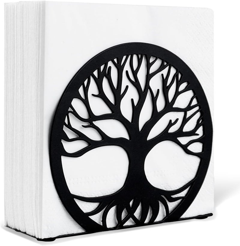MSJGA Napkin Holder for Table, Standing Napkin Dispenser Outdoor Farmhouse Black Cocktail Napkin Holders for Kitchen Coffee Shop Dining Room (4.7"x 1.6"x 4") - Image 1