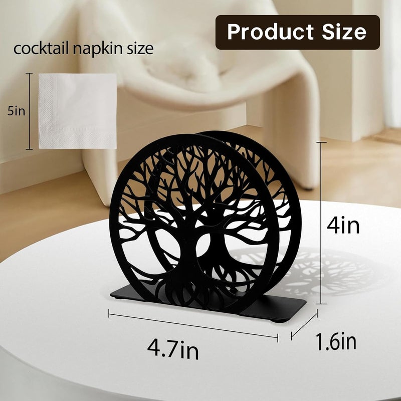 MSJGA Napkin Holder for Table, Standing Napkin Dispenser Outdoor Farmhouse Black Cocktail Napkin Holders for Kitchen Coffee Shop Dining Room (4.7"x 1.6"x 4") - Image 3