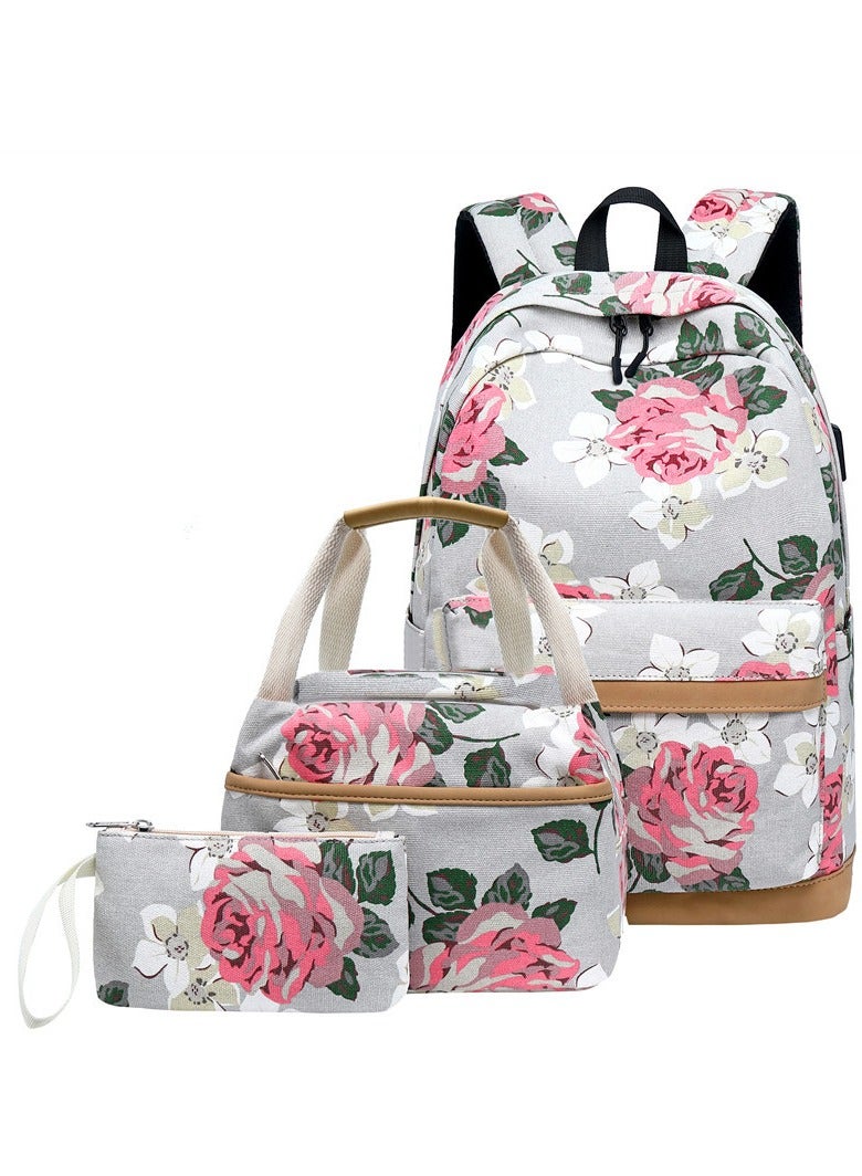 SKT Shiketro Three-Piece Oxford Cloth USB Computer Bag Outdoor Backpack 