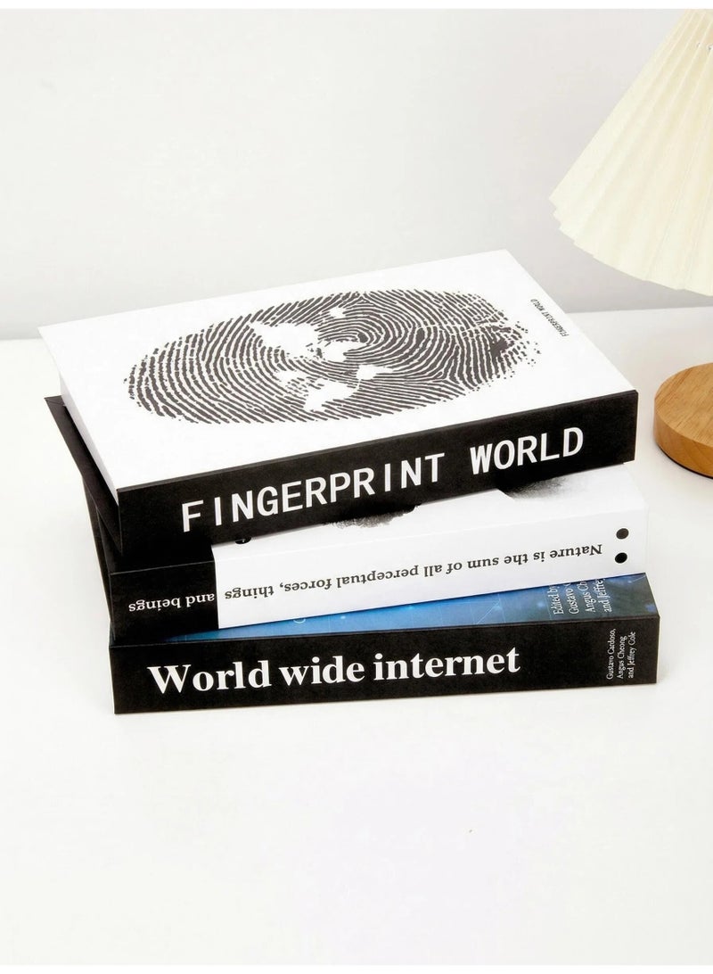 NIBEMINENT 3 Pcs Decorative Faux Books for Home Decor – Modern Fake Books for Coffee Table, Bookshelf & Bedroom, Stacked Book Set for Aesthetic Decor - Image 1