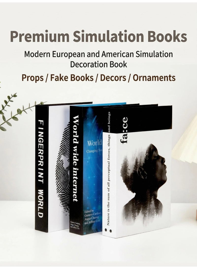 NIBEMINENT 3 Pcs Decorative Faux Books for Home Decor – Modern Fake Books for Coffee Table, Bookshelf & Bedroom, Stacked Book Set for Aesthetic Decor - Image 3