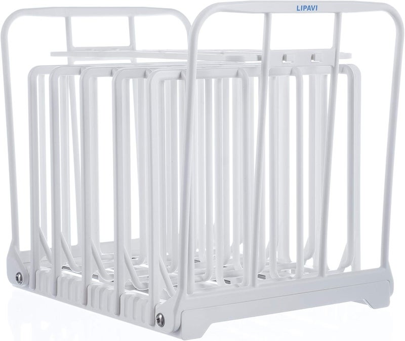 LIPAVI N10X Sous Vide Rack with Anti Float - fits C10 and other 12qt containers - Adjustable, Collapsible, Ensures Even Warming - White Polycarbonate, Stainless steel weights - Image 1